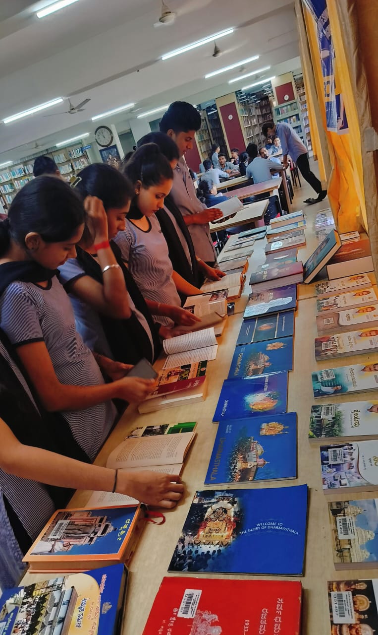 Book Exhibition on Dr. D. Veerendra Heggade Ji and Dharmasthala Temple held at SDM College of Business Management Mangalore.