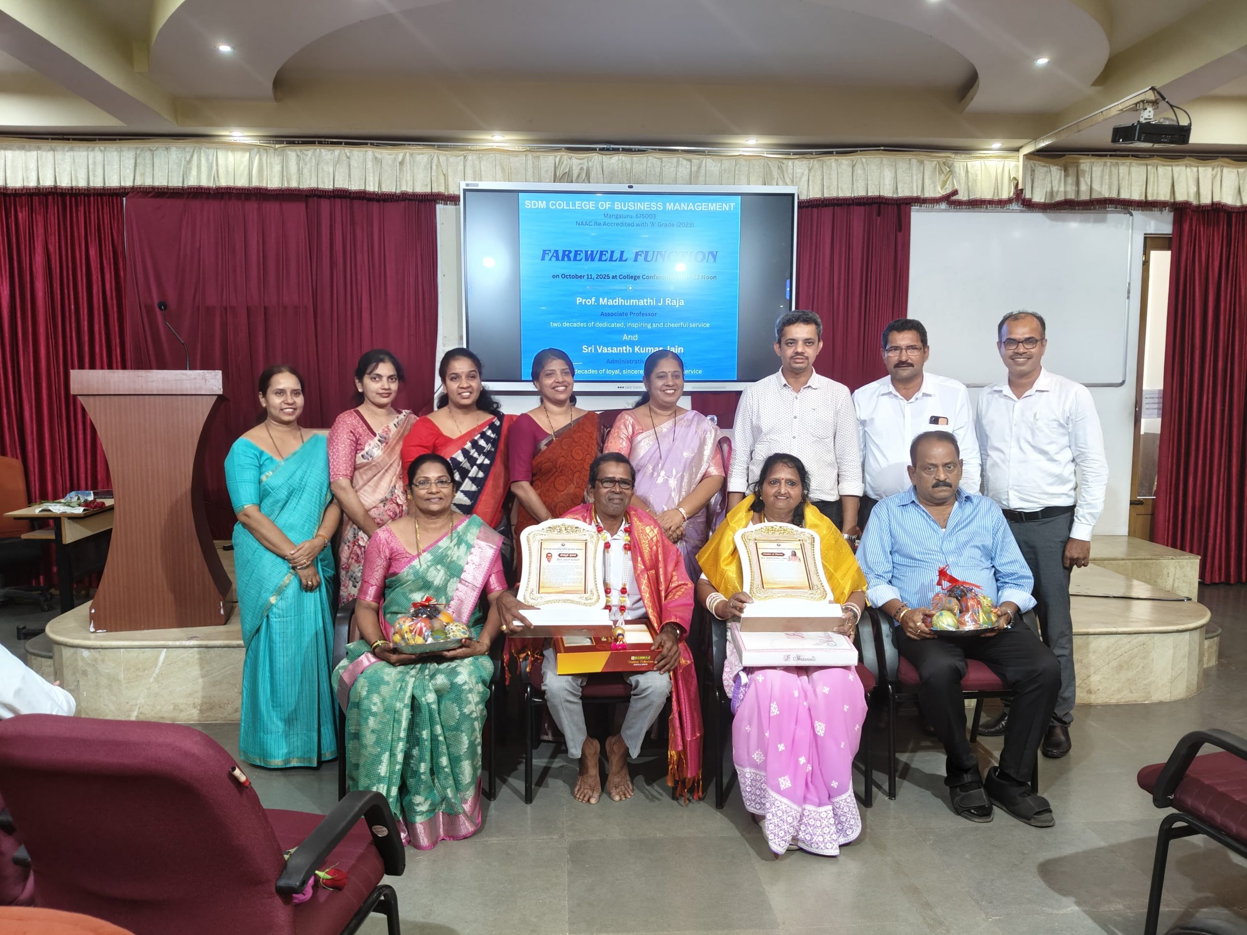 A Happy retirement and Farewell Prof.Madhumathi J Raja and Mr.Vasanthanna.