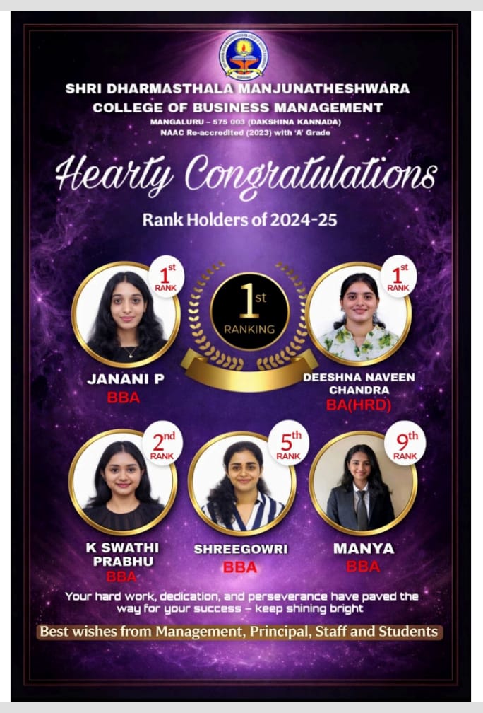 Congratulations to the Rank Holders – Batch 2024–2025.