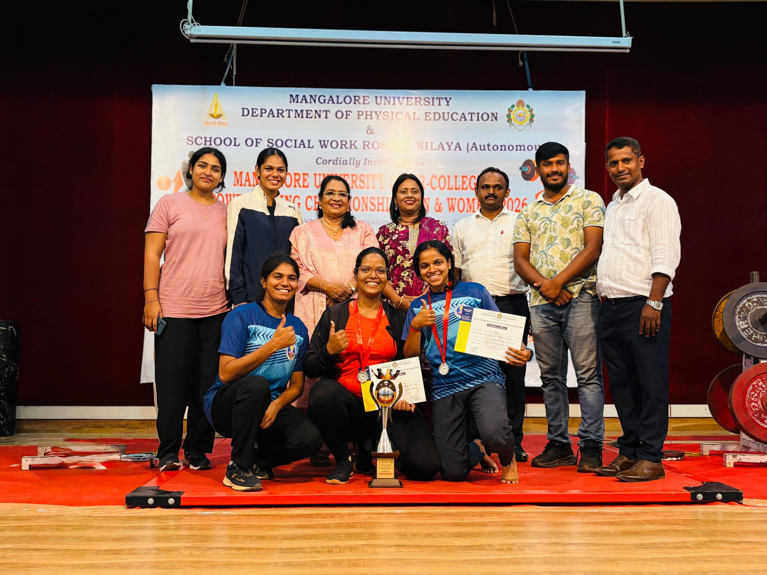 SDM College Students Secure Overall Third Place in Women’s Powerlifting Championship.